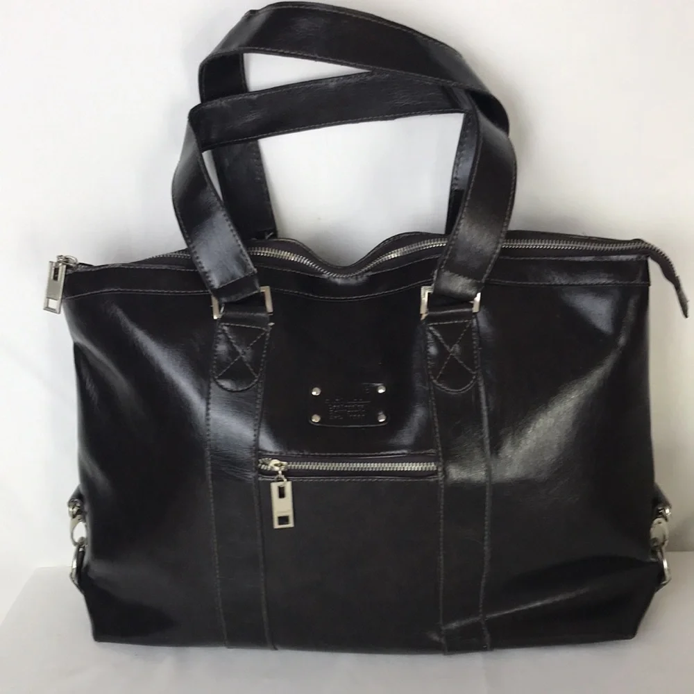 Denali faux leather brown laptop bag